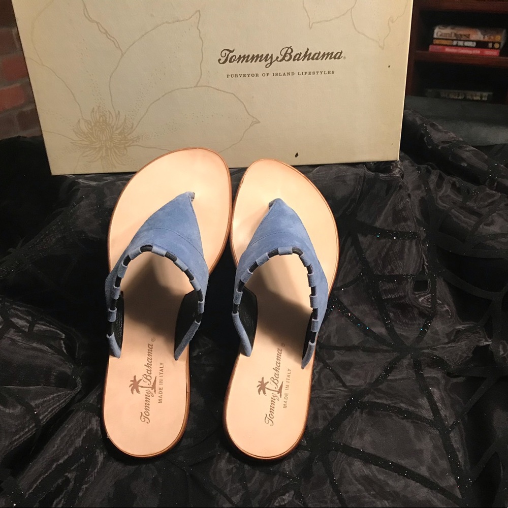 NWOT TOMMY BAHAMA BLUE SUEDE SANDALS!!!